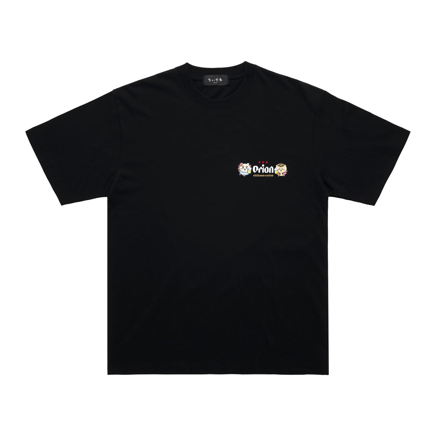ちいかわ×オリオンビール シーサーのおみやげやさん Tシャツ （ブラック_カンパ〜イ）
