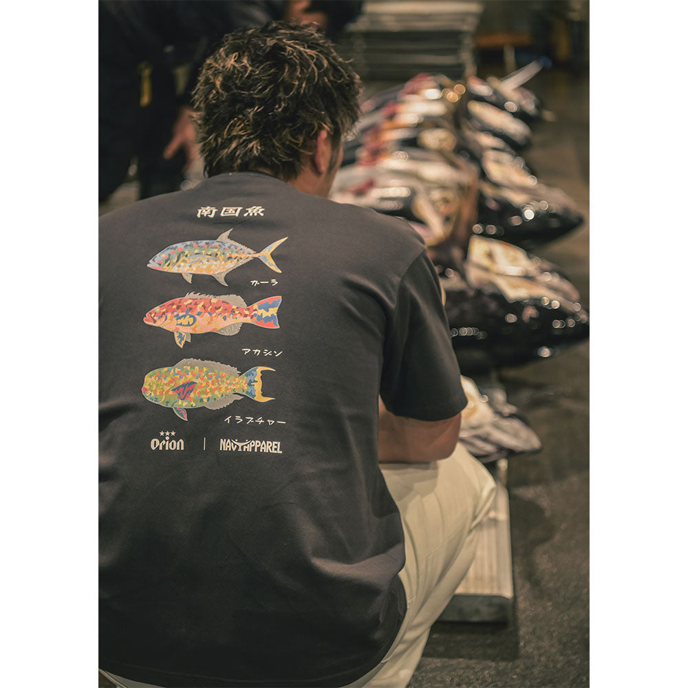南国魚Tシャツ 【ORION×NAVY APPAREL】（カラー：スミクロ