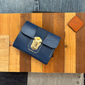 オリジナルレザーウォレット 差し込み錠式（カラー：ブルー）