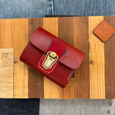 オリジナルレザーウォレット 差し込み錠式（カラー：ワイン）