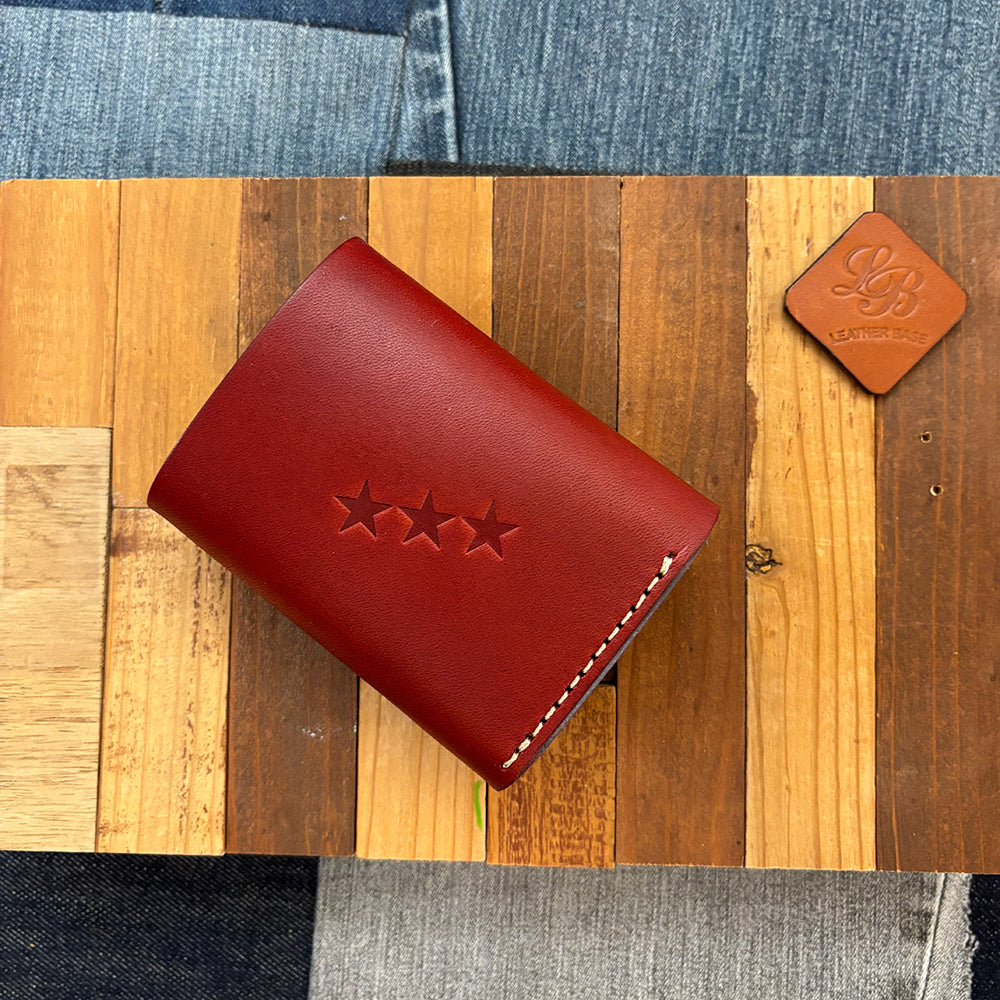 オリジナルレザーウォレット 差し込み錠式（カラー：ワイン）