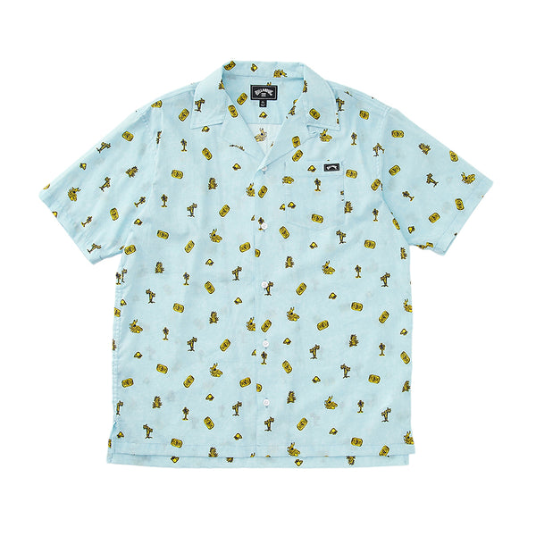 【BILLABONG × ORION】総柄シャツ （カラー：SKY BLUE）