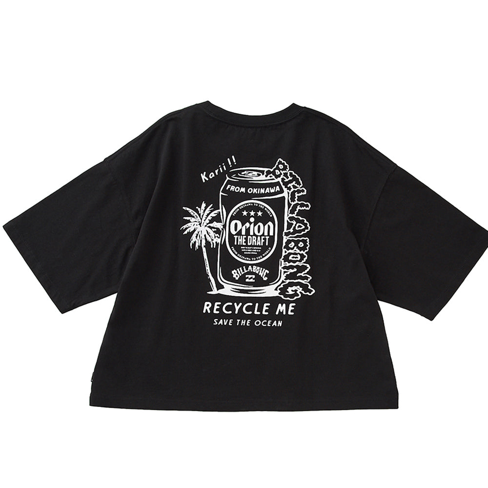 【BILLABONG × ORION】ルーズクロップドTシャツ RECYCLE ME （カラー：BLACK）
