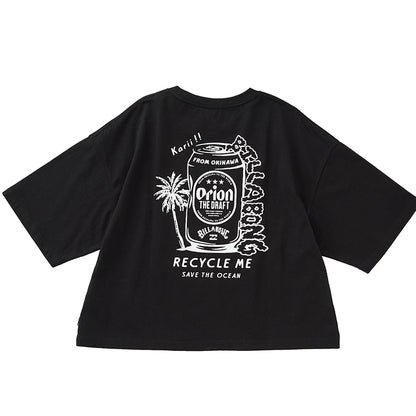 【BILLABONG × ORION】ルーズクロップドTシャツ RECYCLE ME （カラー：BLACK）