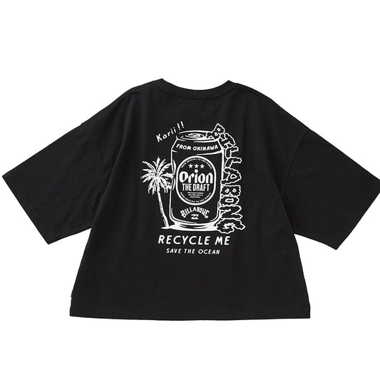 【BILLABONG × ORION】ルーズクロップドTシャツ RECYCLE ME （カラー：BLACK）