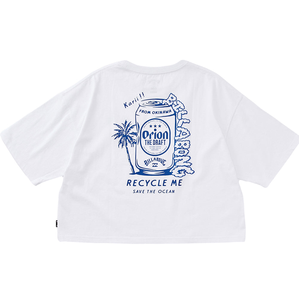 【BILLABONG × ORION】ルーズクロップドTシャツ RECYCLE ME （カラー：WHITE）