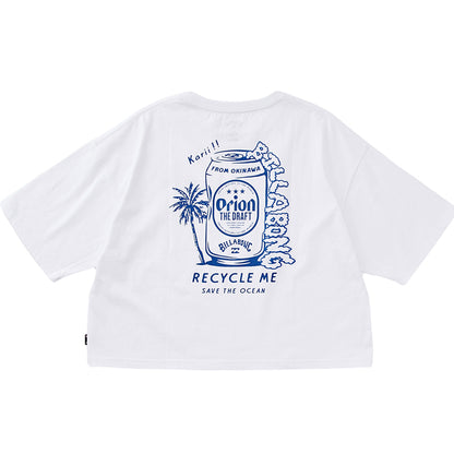 【BILLABONG × ORION】ルーズクロップドTシャツ RECYCLE ME （カラー：WHITE）