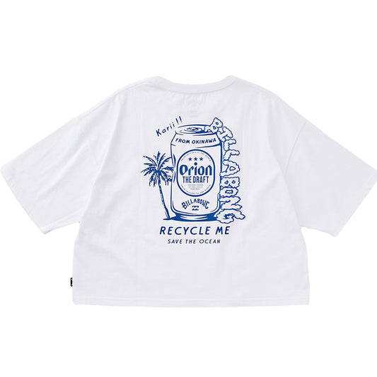 【BILLABONG × ORION】ルーズクロップドTシャツ RECYCLE ME （カラー：WHITE）