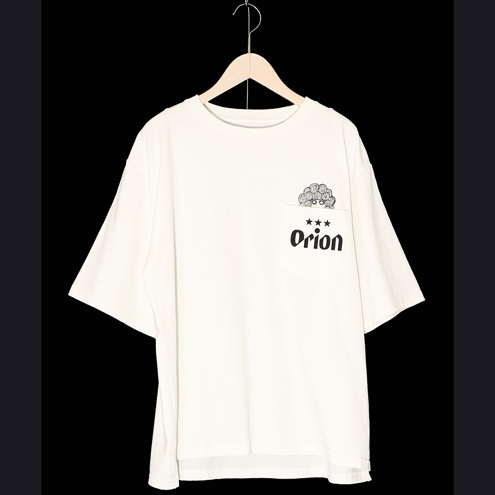 ORION×ScoLar ビアーパラダイス柄Tシャツ（オフホワイト）