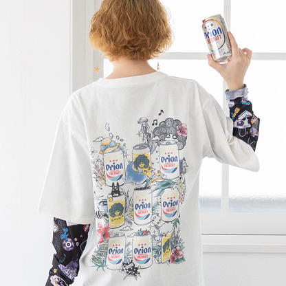 ORION×ScoLar ビアーパラダイス柄Tシャツ（ブラック）