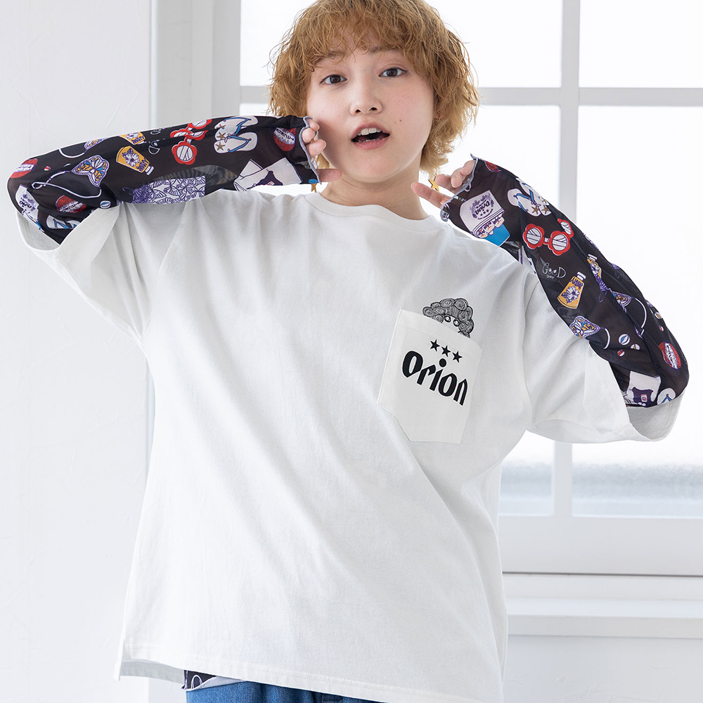 ORION×ScoLar ビアーパラダイス柄Tシャツ（ブラック）