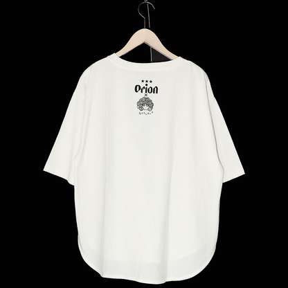 ORION×ScoLar ラビルのビーチパーティ柄Tシャツ(オフホワイト）