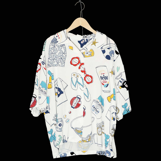 ORION×ScoLar リゾート柄シャツ（オフホワイト）