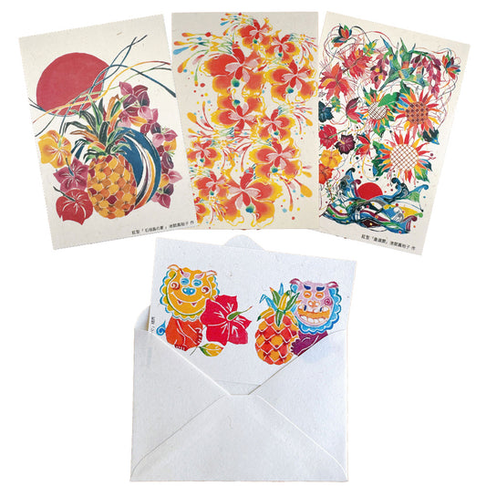 デイゴデザイン 月桃紙紅型グリーティングカード