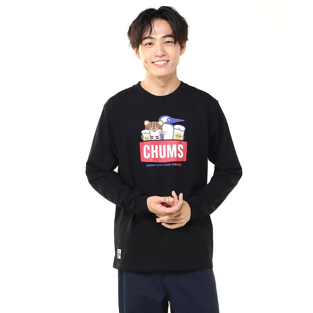 【ORION×CHUMSコラボ25FW】イリオモテヤマネコ カリー！ロングスリーブTシャツ　BLACK