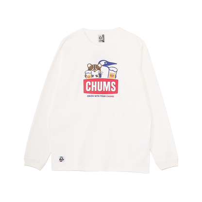 【ORION×CHUMSコラボ25FW】イリオモテヤマネコ カリー！ロングスリーブTシャツ　WHITE