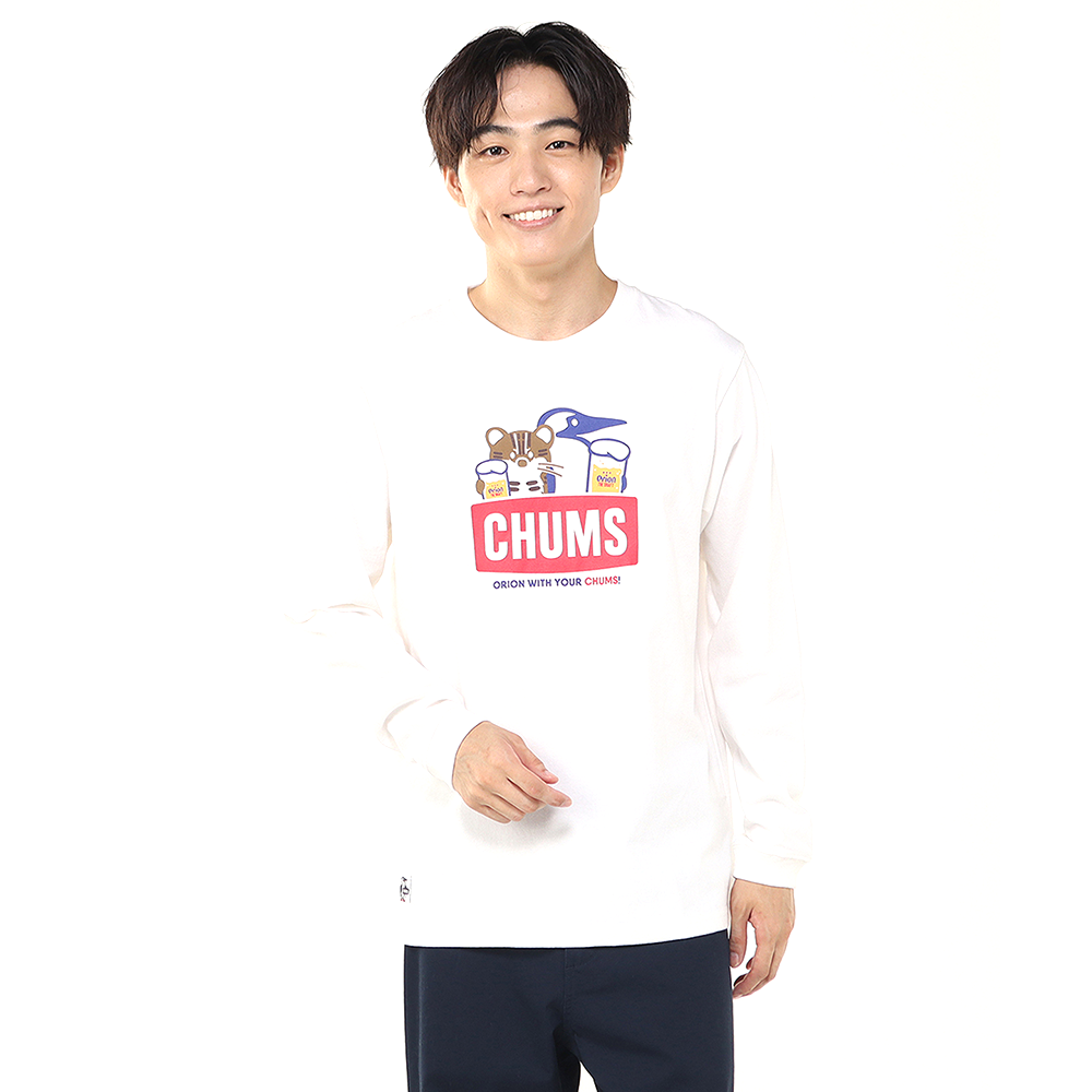 【ORION×CHUMSコラボ25FW】イリオモテヤマネコ カリー！ロングスリーブTシャツ　WHITE
