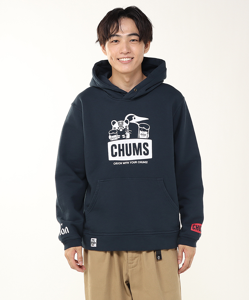 【ORION×CHUMSコラボ25FW】イリオモテヤマネコ カリー！プルオーバーパーカー　NAVY