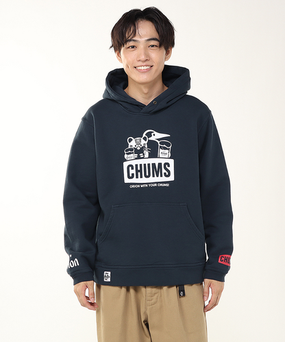 【ORION×CHUMSコラボ25FW】イリオモテヤマネコ カリー！プルオーバーパーカー　NAVY