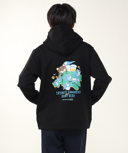 【ORION×CHUMSコラボ25FW】イリオモテヤマネコmeetsブービーバード ジップパーカー　BLACK