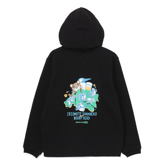 【ORION×CHUMSコラボ25FW】イリオモテヤマネコmeetsブービーバード ジップパーカー　BLACK