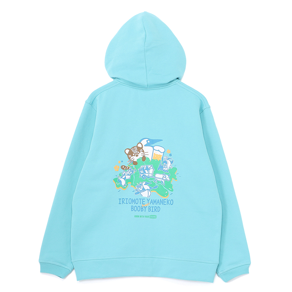 【ORION×CHUMSコラボ25FW】イリオモテヤマネコmeetsブービーバード ジップパーカー　Lt.BLUE