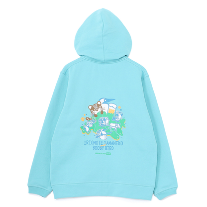 【ORION×CHUMSコラボ25FW】イリオモテヤマネコmeetsブービーバード ジップパーカー　Lt.BLUE