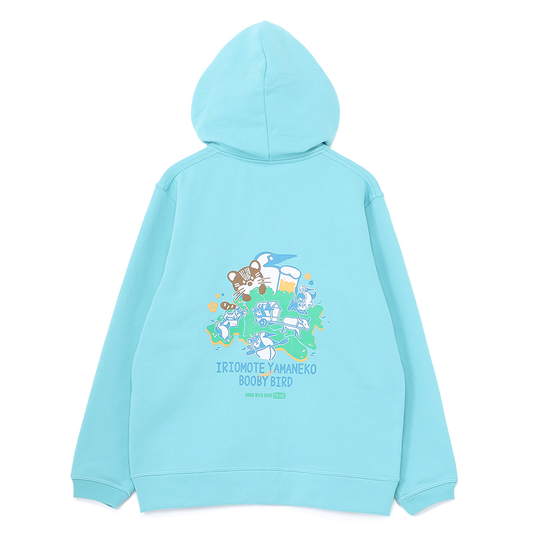 【ORION×CHUMSコラボ25FW】イリオモテヤマネコmeetsブービーバード ジップパーカー　Lt.BLUE