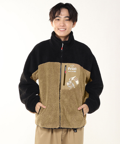 【ORION×CHUMSコラボ25FW】イリオモテヤマネコ カリー！ボンディングフリースジャケット 　BLACK/BEIGE