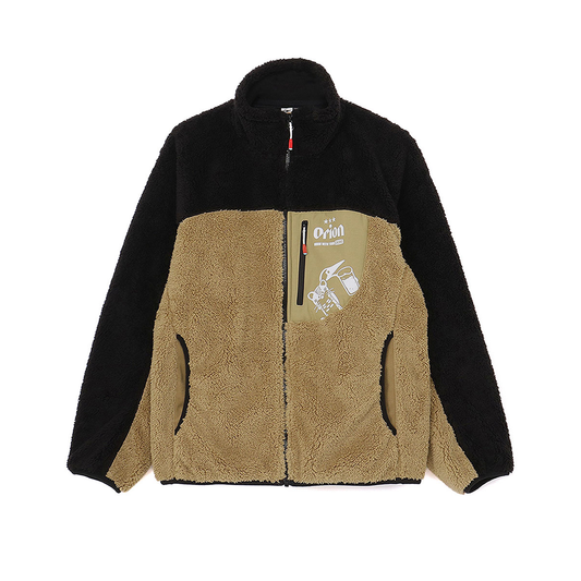 【ORION×CHUMSコラボ25FW】イリオモテヤマネコ カリー！ボンディングフリースジャケット 　BLACK/BEIGE