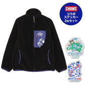 【数量限定】【ORION×CHUMSコラボ25FW】イリオモテヤマネコ カリー！ボンディングフリースジャケット BLACK コラボステッカー2枚セット