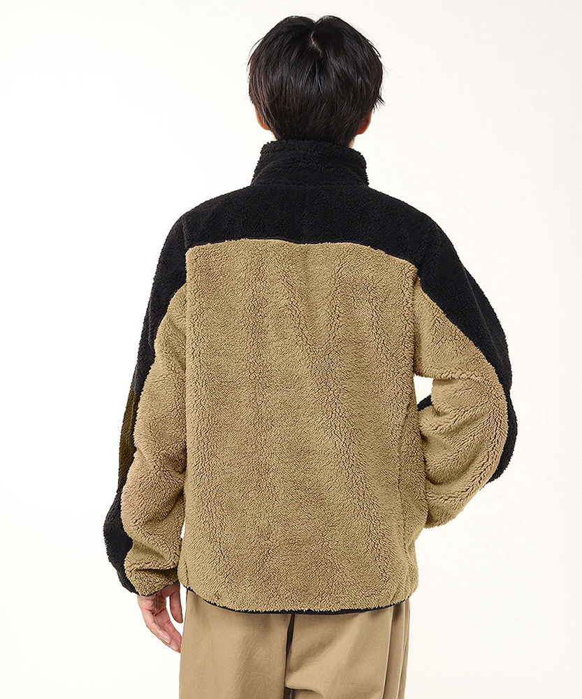 【ORION×CHUMSコラボ25FW】イリオモテヤマネコ カリー！ボンディングフリースジャケット 　BLACK/BEIGE