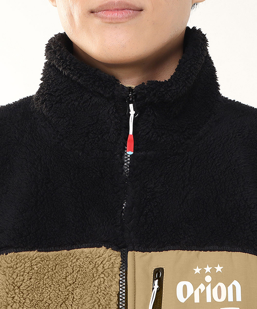 【ORION×CHUMSコラボ25FW】イリオモテヤマネコ カリー！ボンディングフリースジャケット 　BLACK/BEIGE