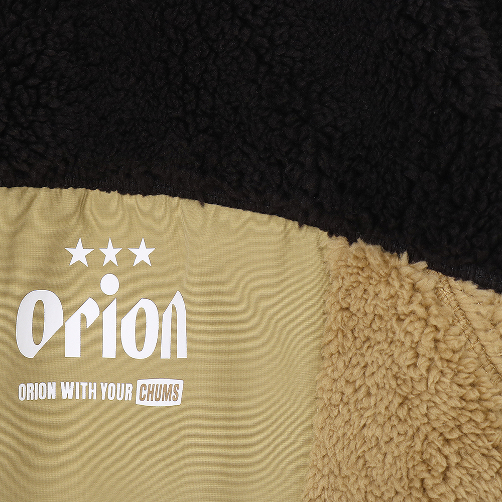 【ORION×CHUMSコラボ25FW】イリオモテヤマネコ カリー！ボンディングフリースジャケット 　BLACK/BEIGE