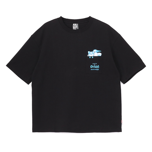 【ORION×CHUMSコラボ25FW】イリオモテヤマネコmeetsブービーバード ヘビーウェイトTシャツ　BLACK