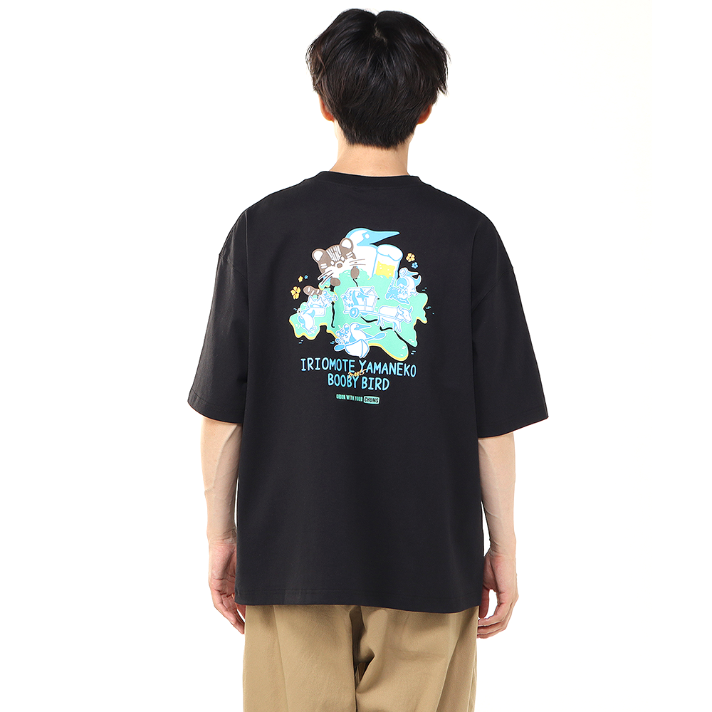 【ORION×CHUMSコラボ25FW】イリオモテヤマネコmeetsブービーバード ヘビーウェイトTシャツ　BLACK