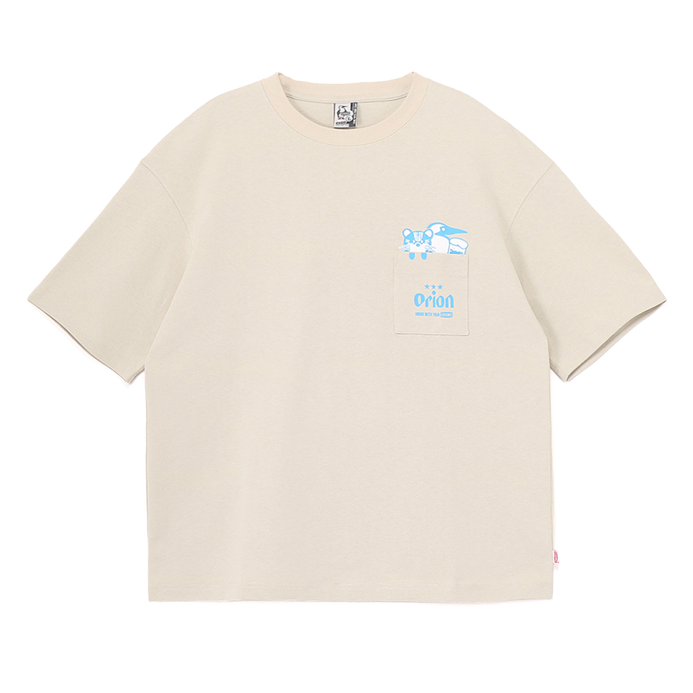 【ORION×CHUMSコラボ25FW】イリオモテヤマネコmeetsブービーバード ヘビーウェイトTシャツ　GREIGE