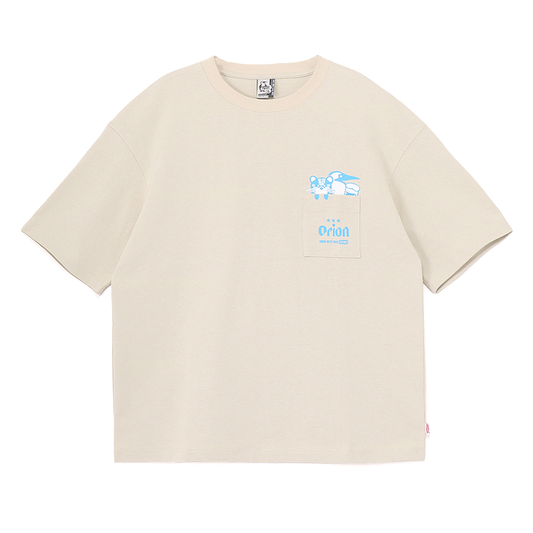 【ORION×CHUMSコラボ25FW】イリオモテヤマネコmeetsブービーバード ヘビーウェイトTシャツ　GREIGE