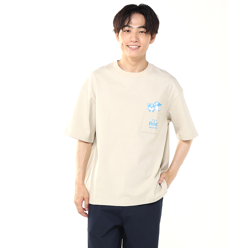 【ORION×CHUMSコラボ25FW】イリオモテヤマネコmeetsブービーバード ヘビーウェイトTシャツ　GREIGE