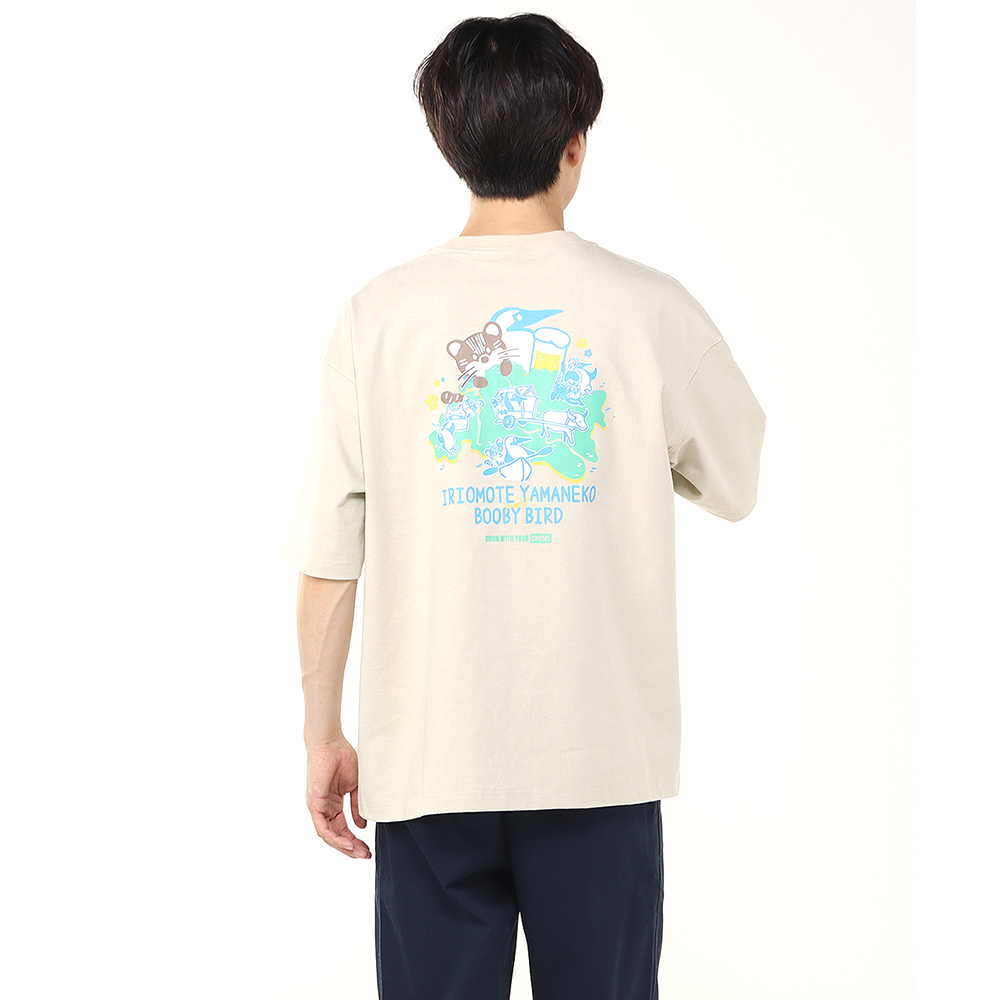 【ORION×CHUMSコラボ25FW】イリオモテヤマネコmeetsブービーバード ヘビーウェイトTシャツ　GREIGE