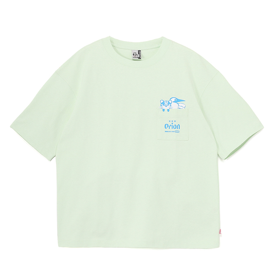 【ORION×CHUMSコラボ25FW】イリオモテヤマネコmeetsブービーバード ヘビーウェイトTシャツ　PASTEL GREEN