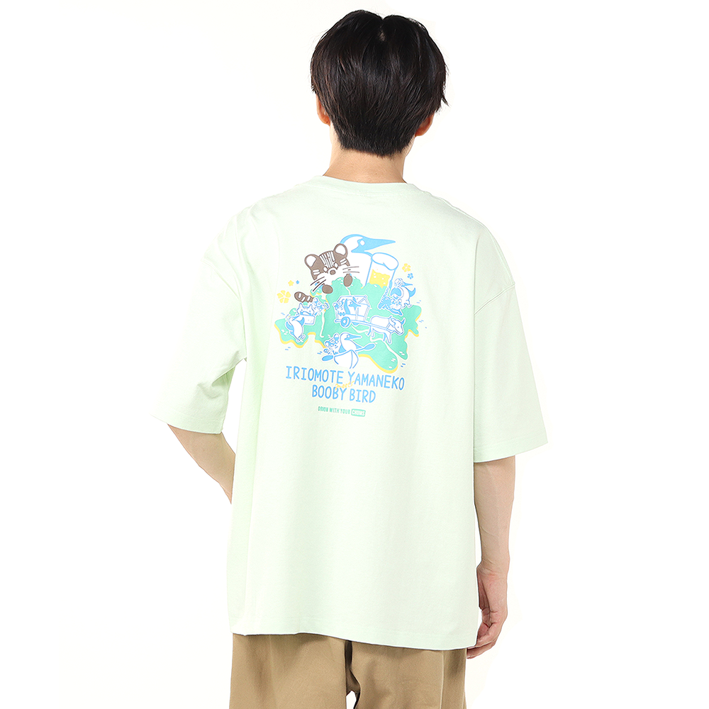 【ORION×CHUMSコラボ25FW】イリオモテヤマネコmeetsブービーバード ヘビーウェイトTシャツ　PASTEL GREEN