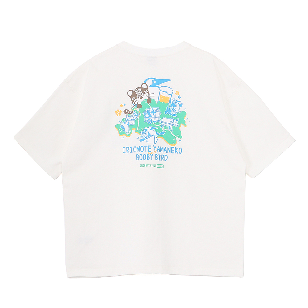 【ORION×CHUMSコラボ25FW】イリオモテヤマネコmeetsブービーバード ヘビーウェイトTシャツ　WHITE