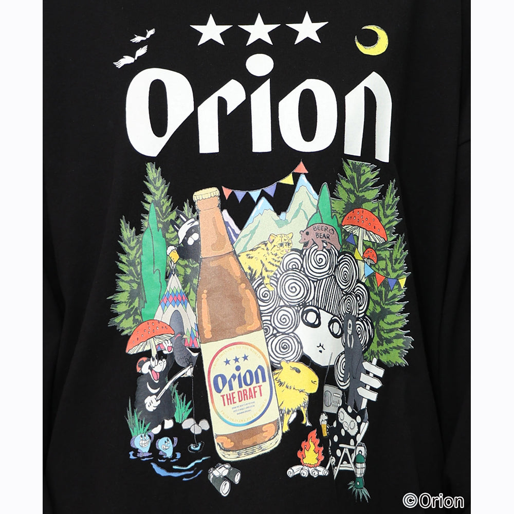 ORION×ScoLar アニマルカーニバル柄Tシャツ（ブラック／Mサイズ）