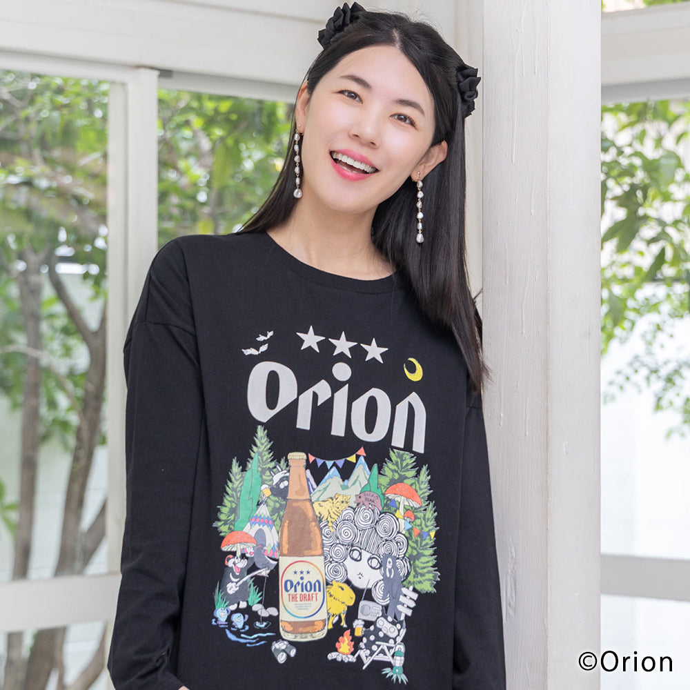 ORION×ScoLar アニマルカーニバル柄Tシャツ（ブラック／Mサイズ）