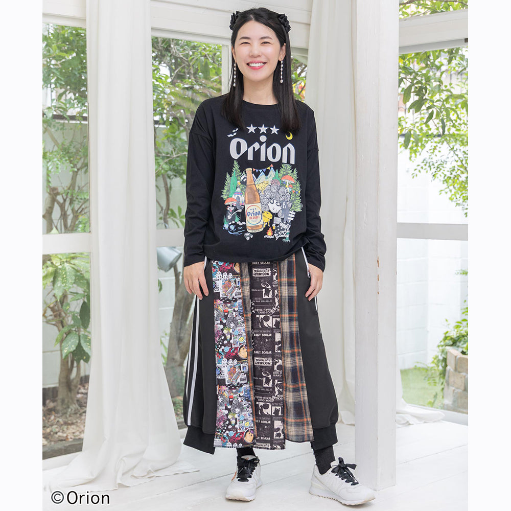 ORION×ScoLar アニマルカーニバル柄Tシャツ ブラック スカラーコラボ