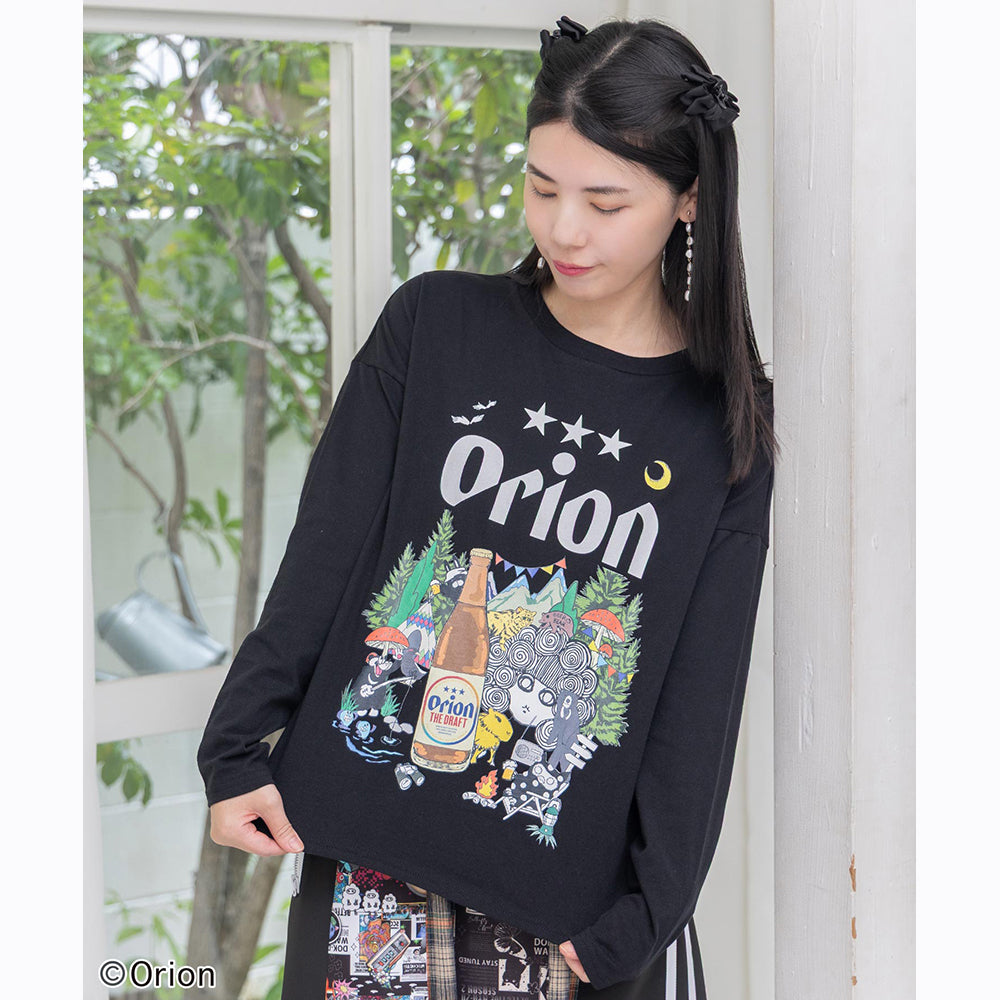 ORION×ScoLar アニマルカーニバル柄Tシャツ（ブラック／Mサイズ）