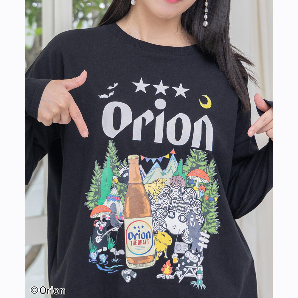 ORION×ScoLar アニマルカーニバル柄Tシャツ ブラック スカラーコラボ