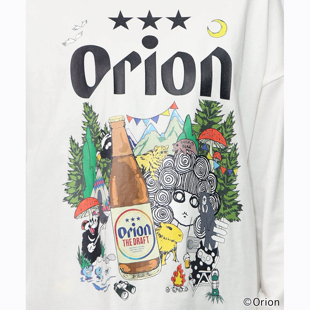 ORION×ScoLar アニマルカーニバル柄Tシャツ（オフホワイト／Mサイズ）