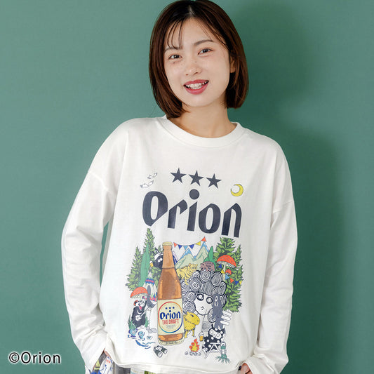 ORION×ScoLar アニマルカーニバル柄Tシャツ（オフホワイト／Mサイズ）